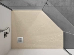 Receveur de douche, sur mesure ou recoupable, STOCK DISPONIBLE, taille 65 à 100 X 65 à 210 cm, Garantie 5 ans, LIVRAISON RAPIDE en 7 à 8 jours, OFFERTE, résine pleine masse PN24.